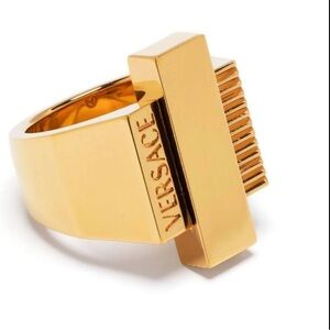 Versace Greca Logo Embossed Ring